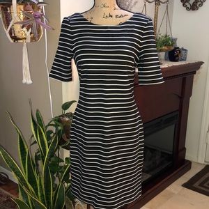 Black and White Striped Shift Dress